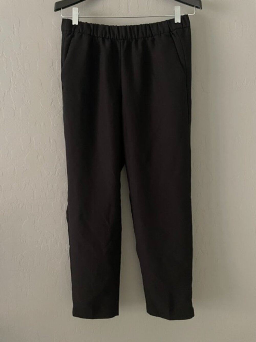 Banana Republic Factory Hayden Pull-On Straight-Tapered Pants Solid Black Sz S